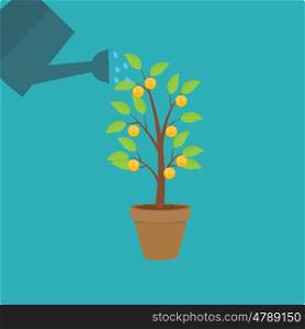 Money Tree, Financial Growth Flat Concept Vector Illustration EPS10. Money Tree, Financial Growth Flat Concept Vector Illustration