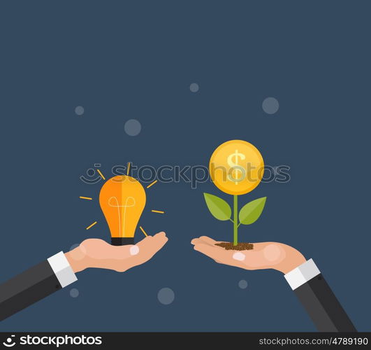 Money Tree, Financial Growth Flat Concept Vector Illustration EPS10