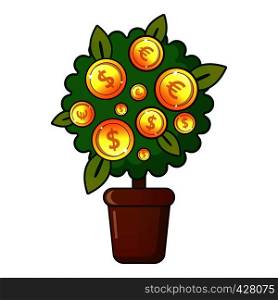 Money tree icon. Flat illustration of money tree vector icon for web. Money tree icon, flat style