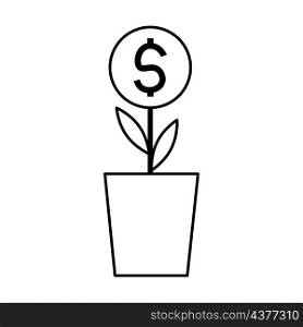 Money tree icon. Silhouette shape. Saving economy. Investition concept. Simple design. Vector illustration. Stock image. EPS 10.. Money tree icon. Silhouette shape. Saving economy. Investition concept. Simple design. Vector illustration. Stock image.