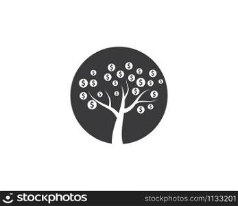 money tree logo icon vector illustration design