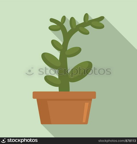 Money tree pot icon. Flat illustration of money tree pot vector icon for web design. Money tree pot icon, flat style