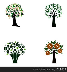 Money Tree Prosperity Symbol Logo Vector