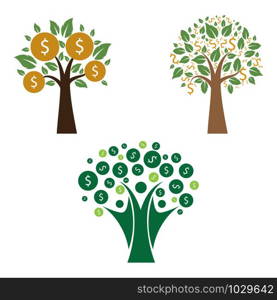 Money Tree Prosperity Symbol Logo Vector