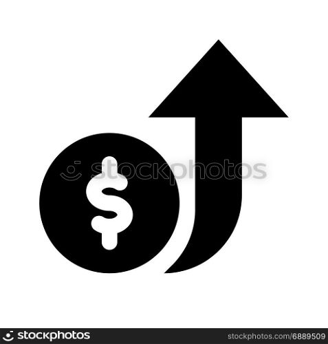 money value up, icon on isolated background