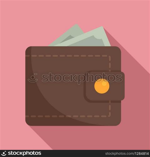 Money wallet icon. Flat illustration of money wallet vector icon for web design. Money wallet icon, flat style