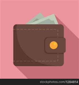 Money wallet icon. Flat illustration of money wallet vector icon for web design. Money wallet icon, flat style
