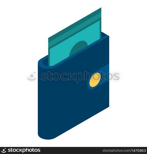 Money wallet icon. Isometric of money wallet vector icon for web design isolated on white background. Money wallet icon, isometric style