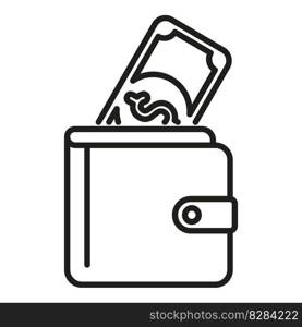 Money wallet icon outline vector. Bank finance. Coin banking. Money wallet icon outline vector. Bank finance