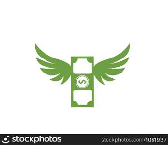 money wings logo icon vector illustration design