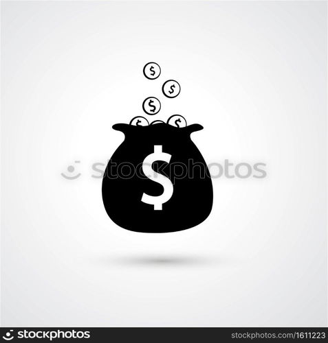 Moneybag icon illustration with dollar sign