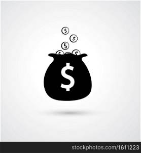 Moneybag icon illustration with dollar sign