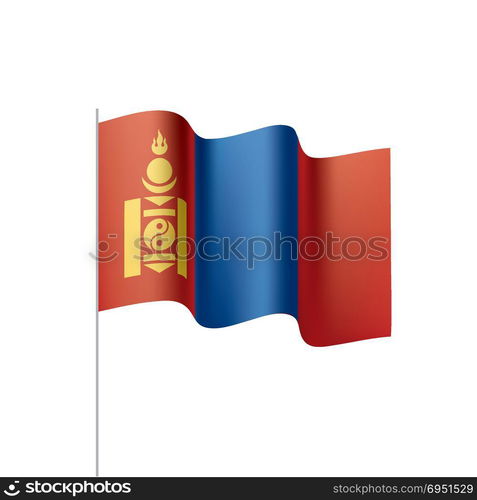 Mongolia flag, vector illustration. Mongolia flag, vector illustration on a white background