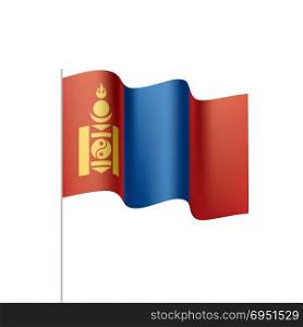 Mongolia flag, vector illustration. Mongolia flag, vector illustration on a white background