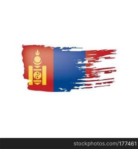 Mongolia flag, vector illustration on a white background.. Mongolia flag, vector illustration on a white background