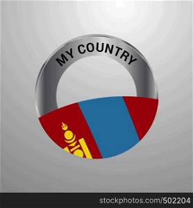 Mongolia My Country Flag badge
