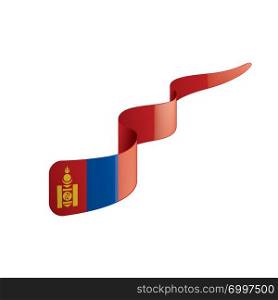 Mongolia national flag, vector illustration on a white background. Mongolia flag, vector illustration on a white background
