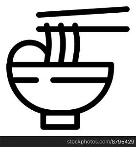 Mongolian meatball ramen light vector icon
