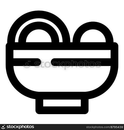 Mongolian meatball ramen outline vector icon