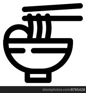 Mongolian meatball ramen regular vector icon