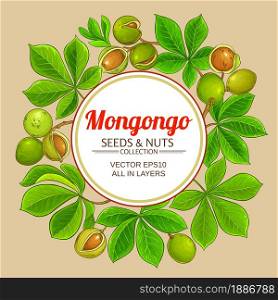 mongongo branches vector frame on color background. mongongo vector frame on color background