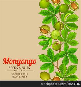 mongongo branches vector pattern on color background. mongongo vector pattern on color background