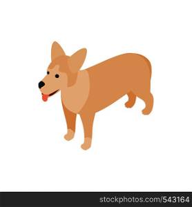 Mongrel dog icon in isometric 3d style isolated on white background. Animals symbol . Mongrel dog icon, isometric 3d style