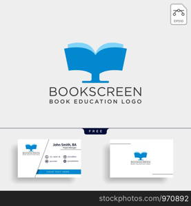 monitor book online education simple logo template vector illustration icon element isolated - vector file. monitor book online education simple logo template vector illustration icon element isolated