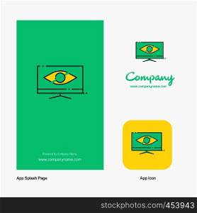 Monitor Company Logo App Icon and Splash Page Design. Creative Business App Design Elements