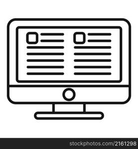 Monitor comparison icon outline vector. Scale balance. Seesaw finance. Monitor comparison icon outline vector. Scale balance