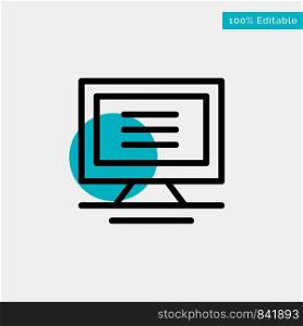 Monitor, Computer, Hardware turquoise highlight circle point Vector icon
