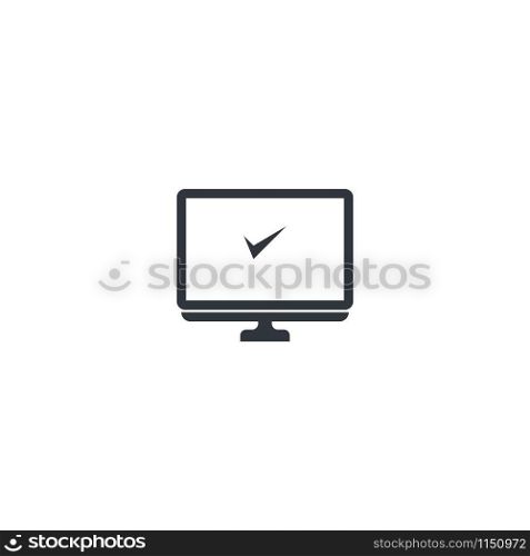 Monitor computer icon vector flat design