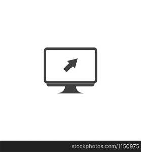 Monitor computer icon vector flat design