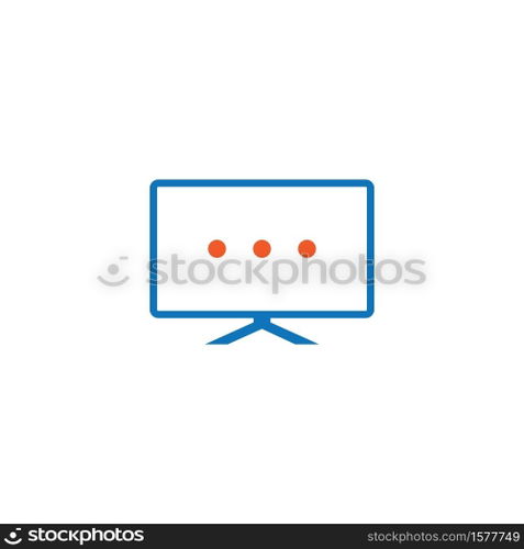 Monitor computer icon vector flat design