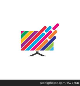 Monitor computer icon vector flat design