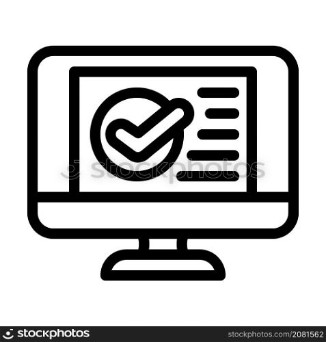 monitor digital compliance line icon vector. monitor digital compliance sign. isolated contour symbol black illustration. monitor digital compliance line icon vector illustration
