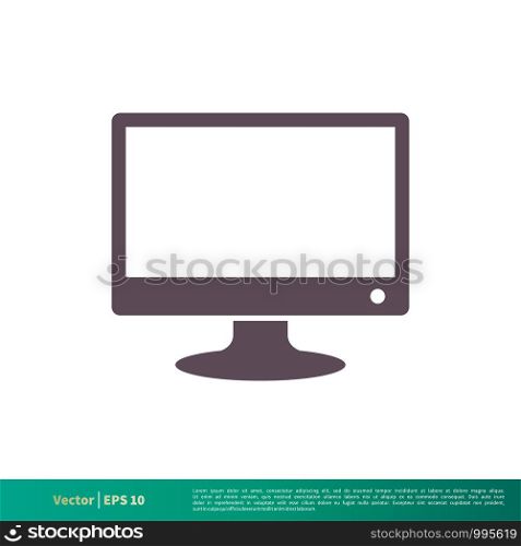 Monitor Display Screen Icon Vector Logo Template Illustration Design. Vector EPS 10.