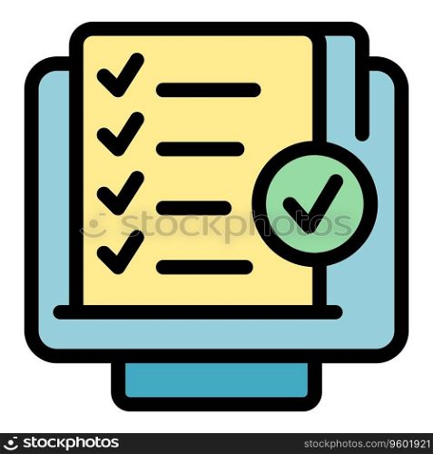 Monitor document icon outline vector. Loan credit. Form paper color flat. Monitor document icon vector flat