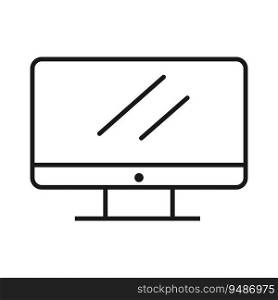 Monitor icon. Computer. Simple flat design. Vector art