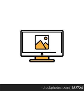 Monitor icon design vector template