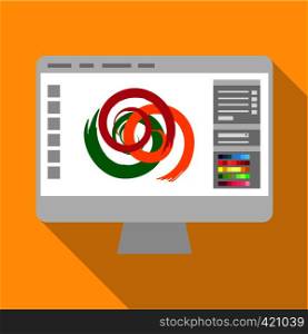 Monitor icon. Flat illustration of monitor vector icon for web. Monitor icon, flat style