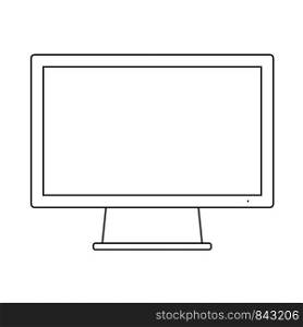 Monitor Icon. Outline Simple Design With Editable Stroke. Vector Illustration.
