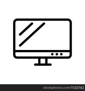 Monitor icon vector. A thin line sign. Isolated contour symbol illustration. Monitor icon vector. Isolated contour symbol illustration
