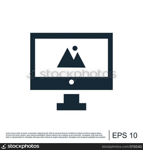 Monitor Icon Vector Logo Template