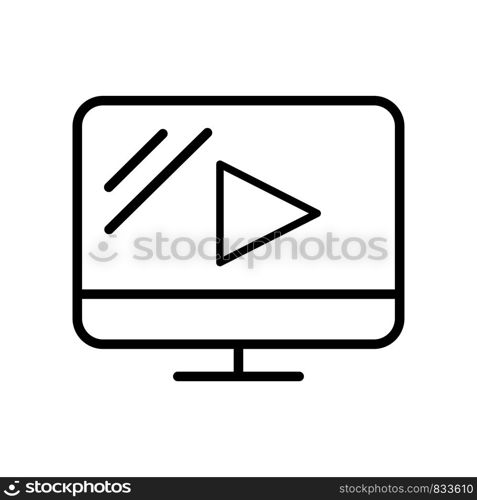 Monitor icon vector on white background