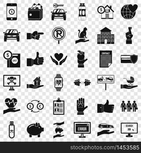 Monitor icons set. Simple style of 36 monitor vector icons for web for any design. Monitor icons set, simple style