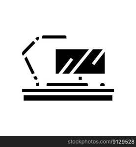 monitor l&office home glyph icon vector. monitor l&office home sign. isolated symbol illustration. monitor l&office home glyph icon vector illustration