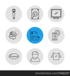 monitor , lips , dress , document , microphone , technology , icons , electronics , icon, vector, design, flat, collection, style, creative, icons , hardware ,