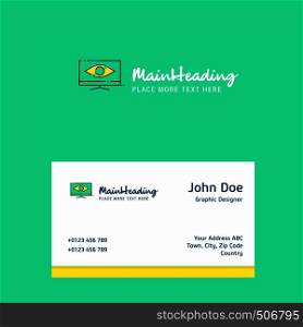 Monitor logo Design with business card template. Elegant corporate identity. - Vector
