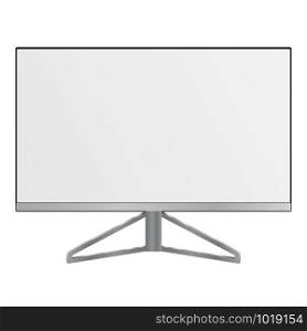 Monitor mockup. Desctop pc screen blank. Personal display frame illustration with black border. Modern wide plasma television isolated on white. Led lcd panel futuristic design. Digital office. Monitor mockup. Desctop pc screen blank. Display